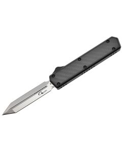 Golgoth G11E1 Carbon automatic knife OTF with double-edged sword blade, SKU G11E1, EAN 3760288897958