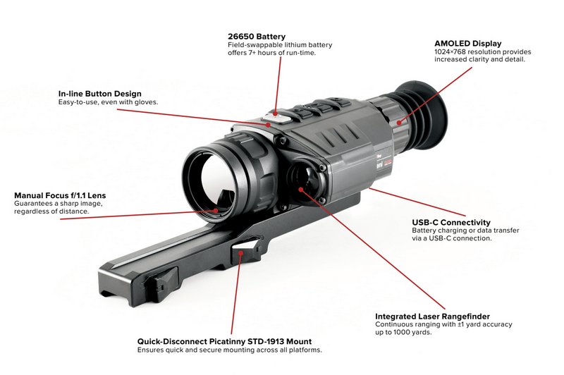 iRayUSA GH50R Thermal Rifle Scope with laser range finder